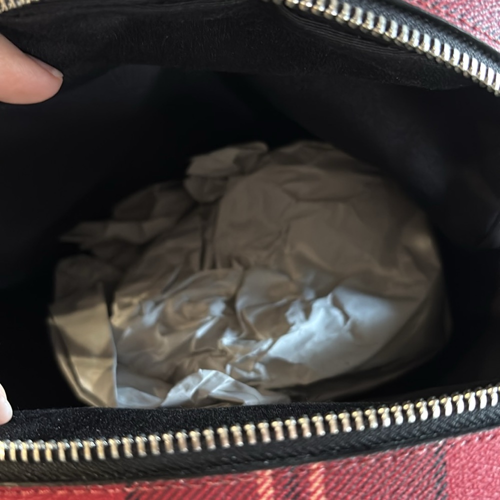 NWT HTF Coach Red Plaid Backpack - Picture 5 of 8